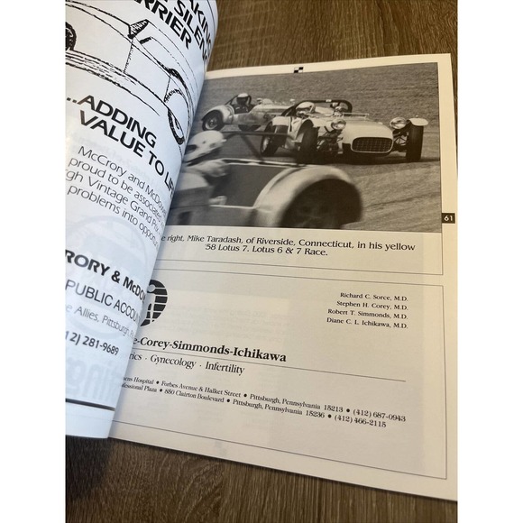 Pittsburgh Vintage Grand Prix Race Program 1989 Classic Autos Morgan Jaguar - Picture 9 of 16